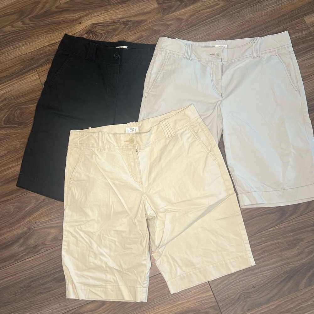 Ann Taylor LOFT bundle- 3 pairs of Bermuda shorts size 8
